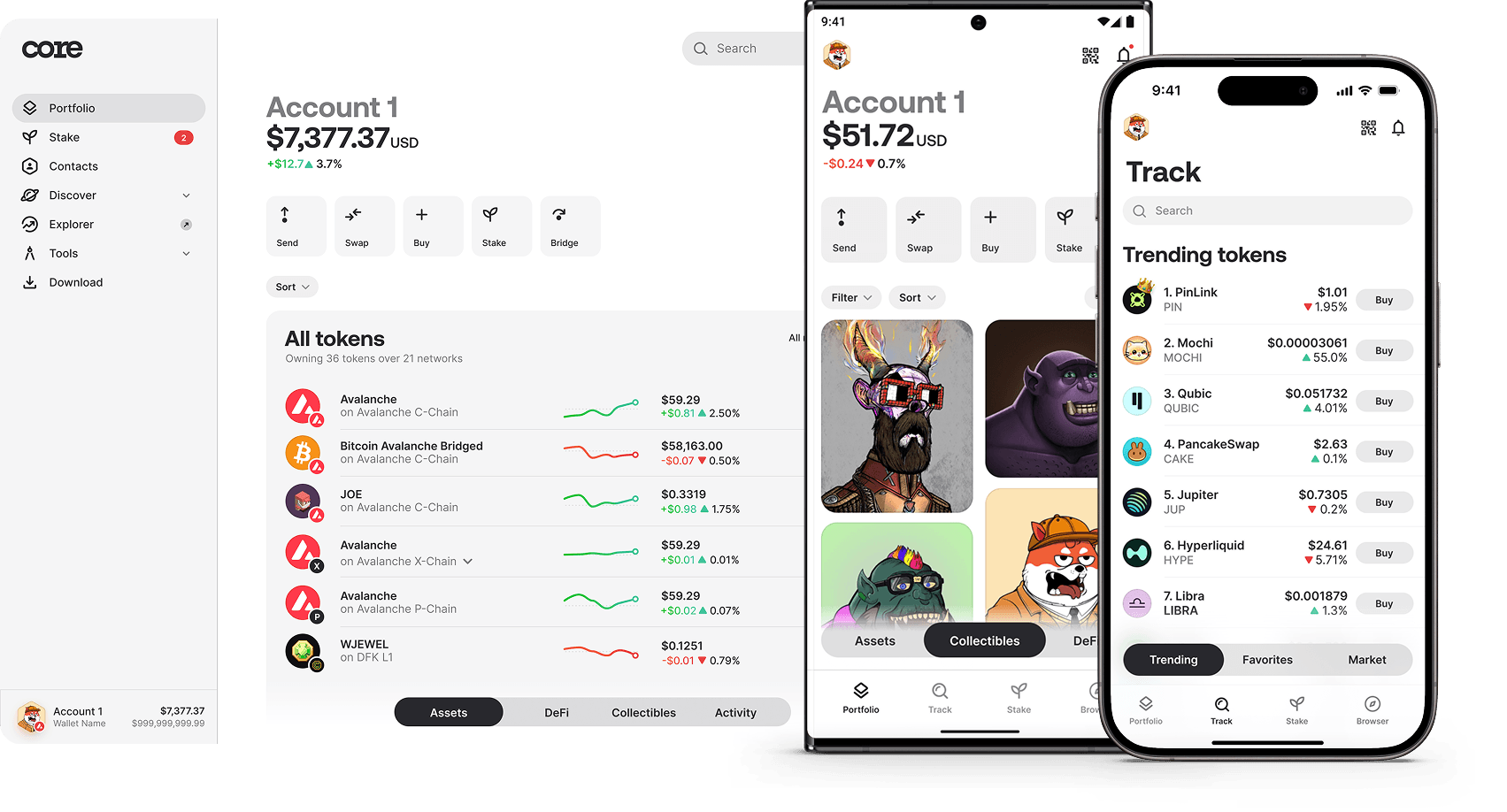 Core Web Desktop UI - Light theme
